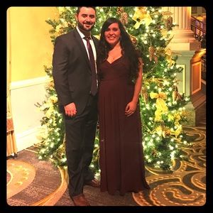 Dress for wedding, maroon gown